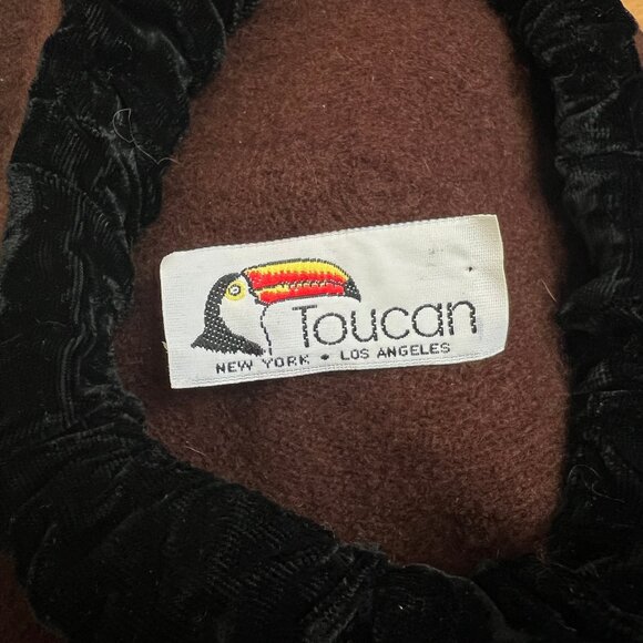 Vintage Beret Cap Hat Winter Velvet Wool Bow French European Preppy 70s 80s Euro - Picture 5 of 7